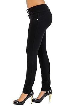 Fashion2Love Premium Stretch Cotton Levanta Cola Skinny Leg Pants