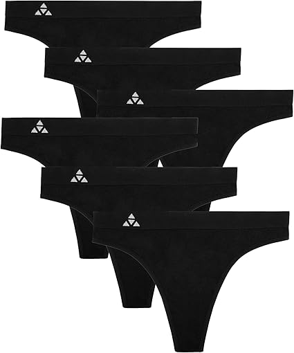 Balanced Tech Women's 6-Pack Quick Dry Breathable Seamless Thong Panties Underwear
