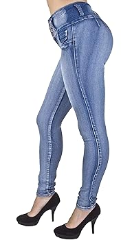Fashion2Love Colombian Design High Waist Levanta Cola Skinny Jeans